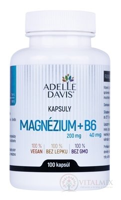 Adelle Davis Magnézium (200 mg) + B6 (40 mg) cps 1x100 ks