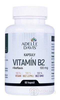 Adelle Davis VITAMÍN B2, riboflavín 100 mg cps 1x60 ks