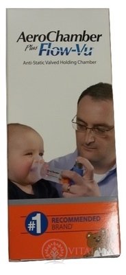 AeroChamber Plus Flow Vu nástavec inhalačný s maskou, oranžový, pre deti od 0 -12 mesiacov 1x1 ks
