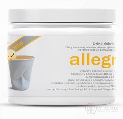 allegra DRINK NEW instantná zmes na prípravu nápoja, príchuť pomaranč 1x200 g