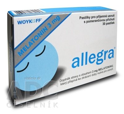 allegra MELATONÍN 3 mg pastilky s pomarančovou príchuťou 1x30 ks
