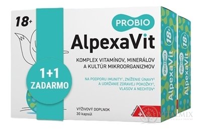 AlpexaVit PROBIO 18+ 1+1 cps 30 + 30 zadarmo (60 ks), 1x1 set