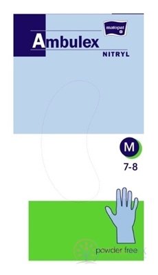 Ambulex rukavice NITRYL veľ. M, modré, nesterilné, nepudrované, 1x100 ks