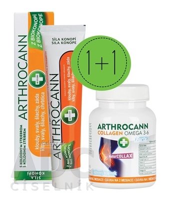 ANNABIS Dvojbalenie ARTHROCANN GÉL s koloid. striebrom 75 ml + COLLAGEN Omega 3-6 Forte Tablety 60 ks, 1x1 set