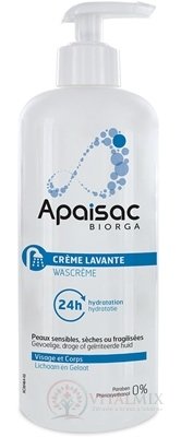 Apaisac BIORGA 24h hydratačný čistiaci krém modrá rada (24h Hydratation Cleansing Cream) 1x400 ml