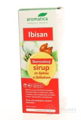 aromatica IBISAN Skorocel.sirup so šípkou a ibiš. 1x210 ml