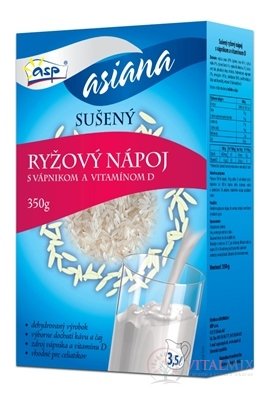 asp RYŽOVÝ NÁPOJ s vápnikom a vitamínom D sušený 1x350 g