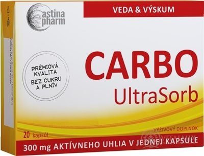 Astina Pharm CARBO UltraSorb cps (aktívne uhlie 300 mg) 1x20 ks