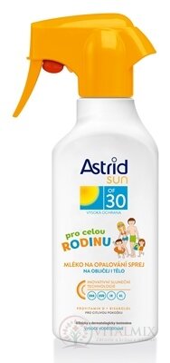 ASTRID SUN Rodinné mlieko na opaľovanie OF 30 v spreji 1x300 ml