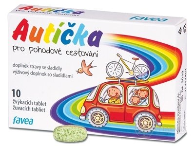 AUTÍČKA pre pohodlné cestovanie žuvacie tablety 1x10 ks