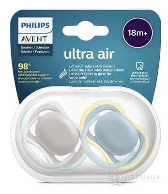 AVENT CUMLÍK Ultra air 18M+ neutral na utišovanie, silikón, mix (v.2022) 1x2 ks