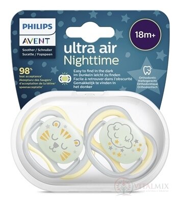 AVENT CUMLÍK Ultra air 18M+ neutral nočný na utišovanie, silikón, mix (v.2022) 1x2 ks