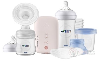 AVENT Elektr. ODSÁVAČKA MLIEKA (SCD395/21) sada (odsávačka+fľaša 260ml+3ks Via poháriky) 1x1 set