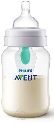 AVENT FĽAŠA PP AirFree 260 ml polopriehľadná, extra mäkký cumlík pomalý prietok 2 otvory, 1x1 ks