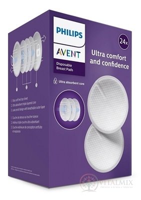 AVENT Ultra comfort PRSNÉ VLOŽKY jednorazové, absorpčné, laktačné, do podprsenky, 1x24 ks