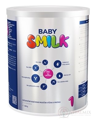 BABYSMILK 1 počiatočná dojčenská mliečna výživa v prášku, s Colostrom (0 - 6 mesiacov) 1x400 g