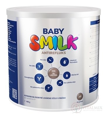 BABYSMILK AR potravina na osobitné lekárske účely pre dojčatá v prášku, s Colostrom (od narodenia) 1x900 g