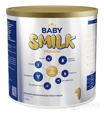 BABYSMILK PREMIUM 1 počiatočná dojčenská mliečna výživa v prášku, s Colostrom (0 - 6 mesiacov) 1x900 g