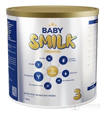 BABYSMILK PREMIUM 3 mliečna výživa pre malé deti v prášku, s Colostrom (12 - 24 mesiacov) 1x900 g