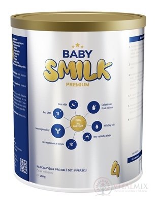 BABYSMILK PREMIUM 4 mliečna výživa pre malé deti v prášku, s Colostrom (od 24 mesiacov) 1x400 g