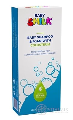 BABYSMILK SHAMPOO AND BATH FOAM WITH COLOSTRUM detský šampón a pena do kúpeľa s colostrom 1x200 ml