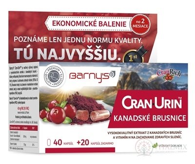 Barny's CRAN-URIN KANADSKÉ BRUSNICE cps 40+20 zadarmo (60 ks)