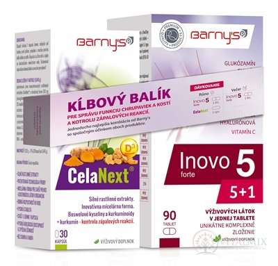 Barny's KĹBOVÝ balík Inovo 5 forte tbl 90 ks + CelaNext cps 30 ks, 1x1 set