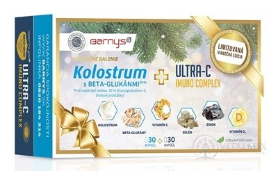 Barny's KOLOSTRUM s beta-glukánmi + ULTRA-C IMUNO cps (Vianoce) 2x30 (60 ks)