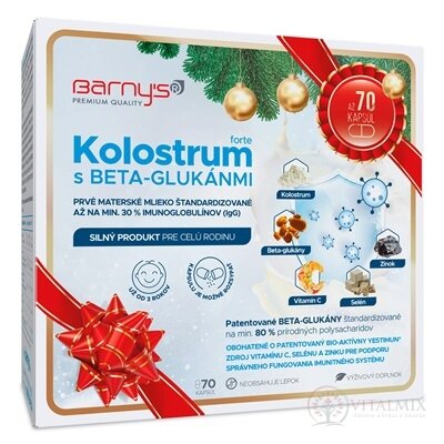 Barny's KOLOSTRUM s beta-glukánmi forte cps (vianočné balenie) 1x70 ks
