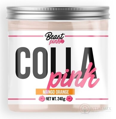 BeastPink COLLA Pink prášok na prípravu nápoja, príchuť mango a pomaranč, 1x240 g