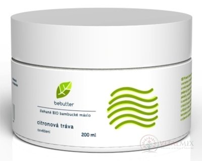 Bebutter šl.BIO bambucké maslo Citrónová tráva krémový telový balzam, osvieženie, 1x200 ml
