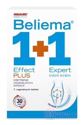 Beliema Effect PLUS + Expert Intim krém 1+1 vaginálne tablety 7 ks + intímny krém 30 ml, 1x1 set