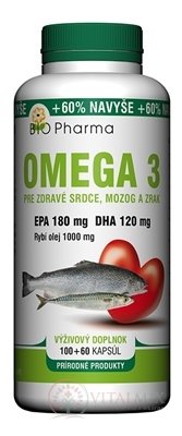 BIO-Pharma Omega 3 1000 mg cps 100+60 (60% navyše) (160 ks)