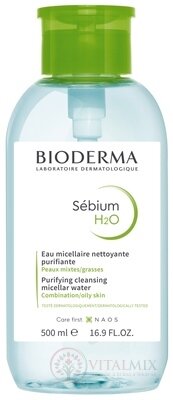 BIODERMA Sébium H2O PUMPA micelárna pleťová voda na mastnú a zmiešanú pleť 1x500 ml