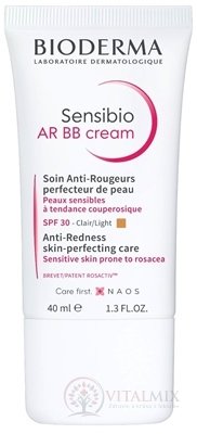 BIODERMA Sensibio AR BB (V3) krém SPF 30, na citlivú pokožku, zjednocujúci (inov. 2021) 1x40 ml