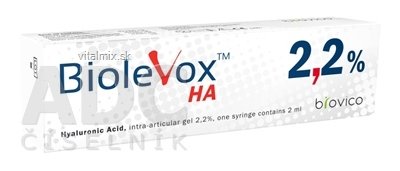 BIOLEVOX HA 2,2% intraartikulárny roztok s obsahom hyaluronátu sodného v predplnenej striekačke s ihlou 1x2 ml