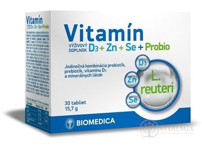 BIOMEDICA Vitamín D3 + Zn + Se + Probio tbl 1x30 ks