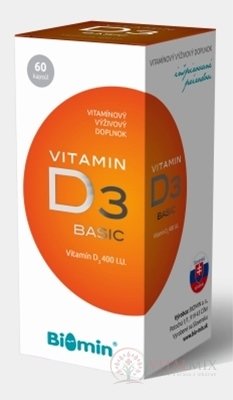 Biomin VITAMIN D3 BASIC 400 I.U. cps 1x60 ks