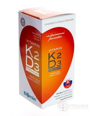 Biomin VITAMIN K2 D3 PREMIUM 2000 I.U. cps (inov.2018) 1x30 ks