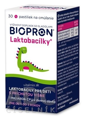 BIOPRON Laktobacílky pastilky na cmúľanie pre deti, s príchuťou višne, 1x30 ks