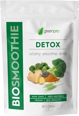 BIOSMOOTHIE GreenPro DETOX prášok na prípravu smoothie 1x300 g