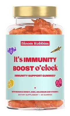 Bloom Robbins IMMUNITY - BOOST o'clock žuvacie pastilky - gumíky, jednorožci 1x60 ks