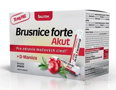 Brusnice forte Akut SALUTEM roztok v ampulkách + D-Manóza 10x25 ml (250 ml)