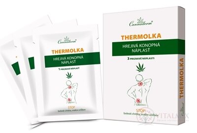 Cannaderm THERMOLKA HREJIVÁ konopná náplasť 1x3 ks