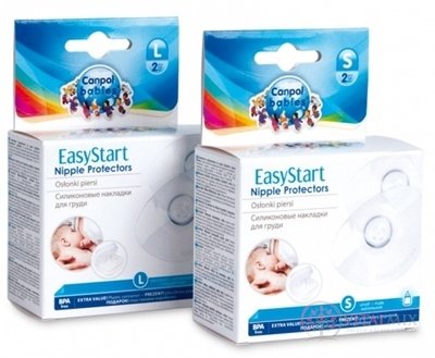 Canpol Babies EasyStart Premium Chrániče veľ. S prsných bradaviek, tvarované, silikón, 1x2 ks