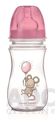 Canpol Babies Little Cutie Fľaša 240 ml plast, široká, antikolikový cumlík (3 m+) 1x1 set