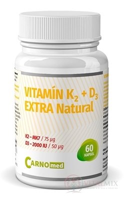 CarnoMed Vitamín K2 + D3 EXTRA Natural cps 1x60 ks
