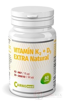 CarnoMed Vitamín K2 + D3 EXTRA Natural cps 1x60 ks