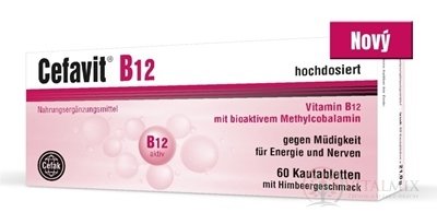 Cefavit B12 vitamin žuvacie tablety s malinovou príchuťou 1x60 ks