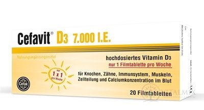 Cefavit D3 7.000 I.E. vitamin tbl flm 1x20 ks